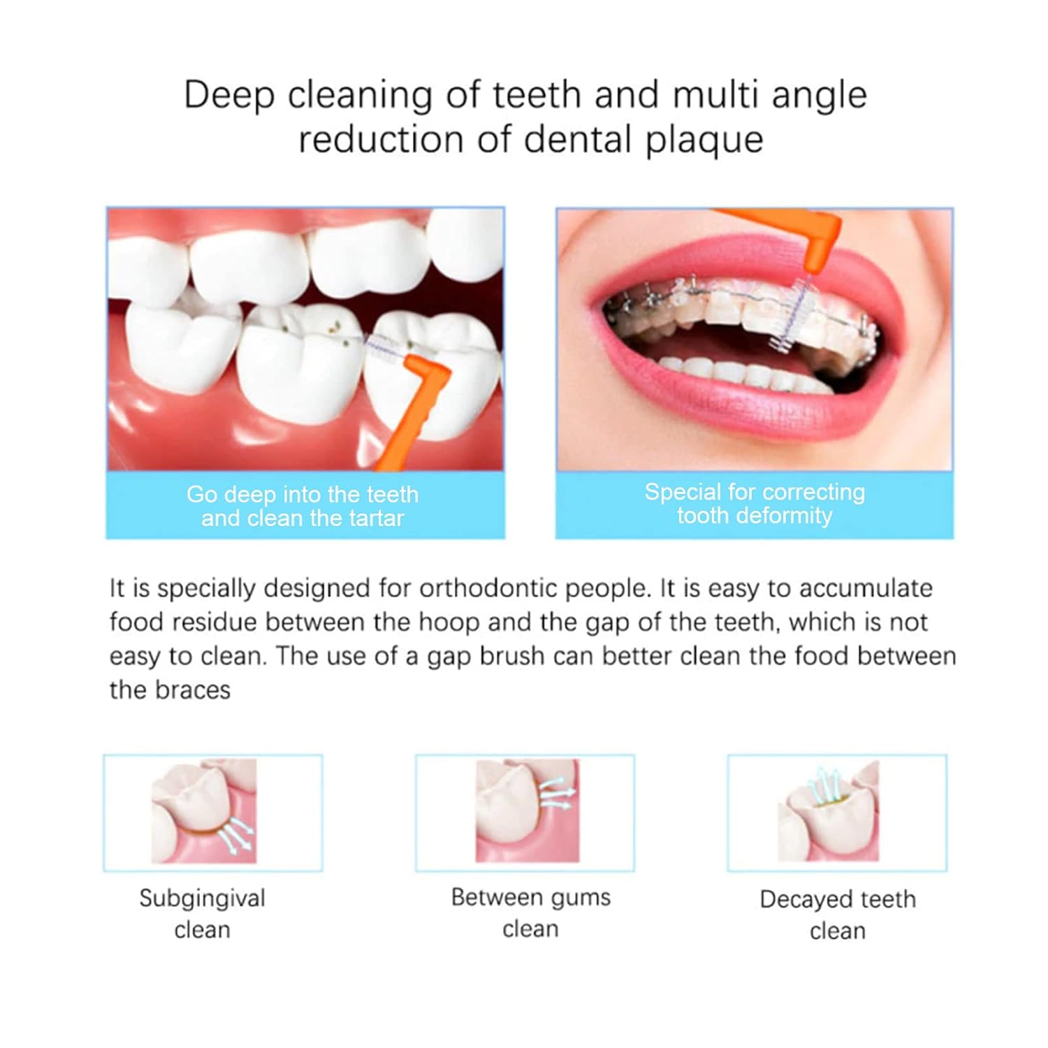 Picture of Posh inspired-premium Quality-5pc/box push-pull Interdental Brush Oral Care Teeth whitening Dental tooth Brush - Innovative Desigh Multicolor