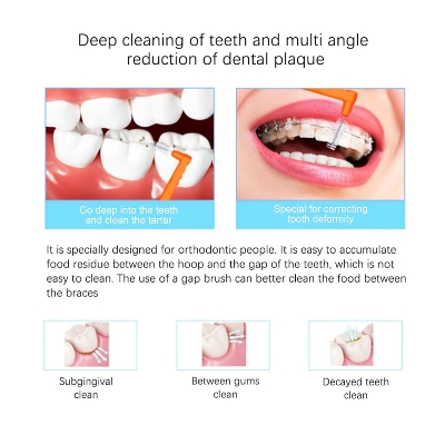 Picture of Posh inspired-premium Quality-5pc/box push-pull Interdental Brush Oral Care Teeth whitening Dental tooth Brush - Innovative Desigh Multicolor