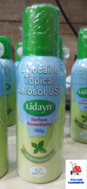 Picture of Lidayn Topical Aerosol Spray Lidayn Surface Anesthetic 100g For Dental use Multicolor