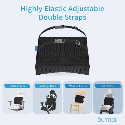 Picture of Lumbar Support Pillow for Office Chair, Memory Foam Office Chair Back Support,Lower Back Pillow for Car Seat, Back Pain Relief, Back Pillow for Chair with Adjustable Strap Multicolor