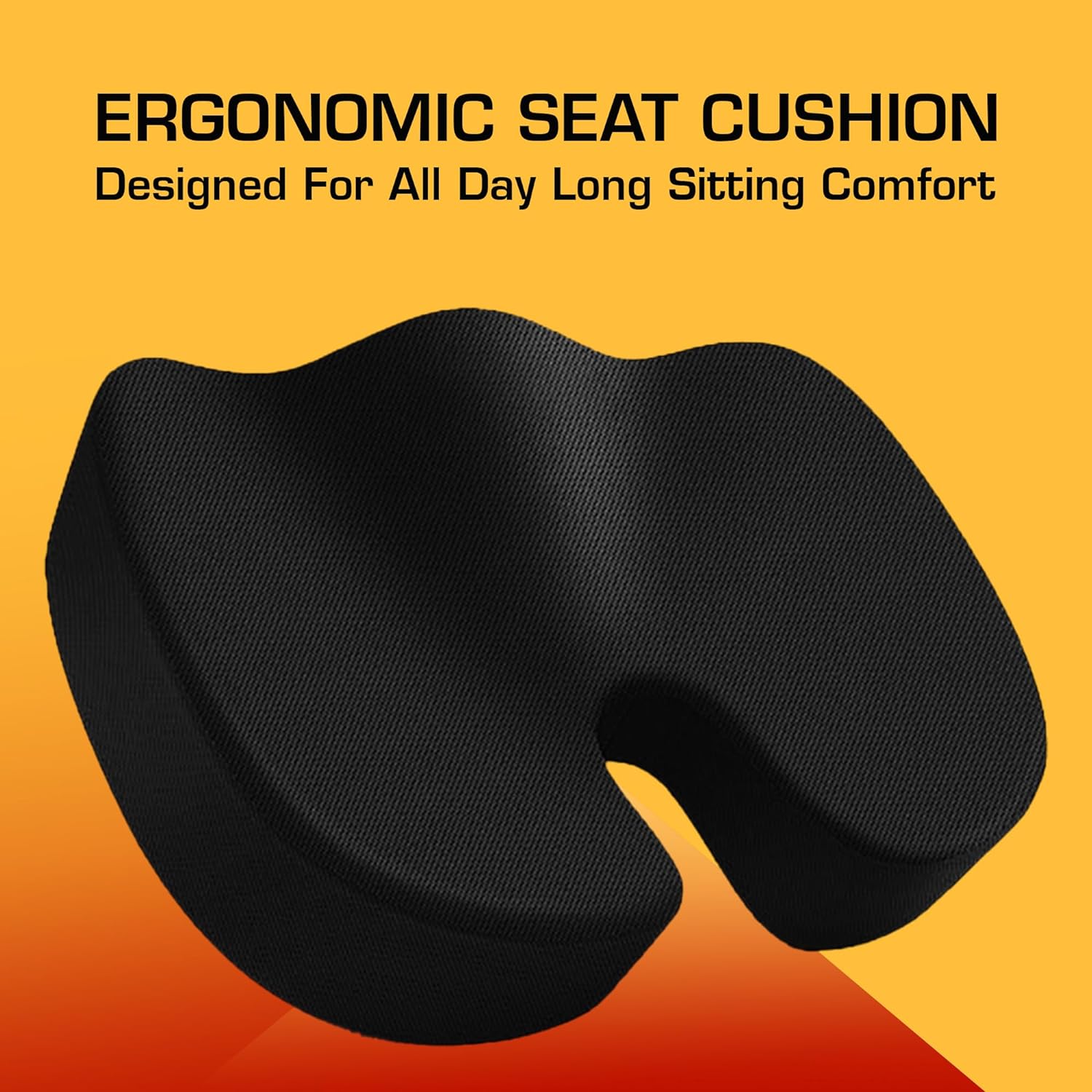 Picture of Memory Foam Coccyx Seat Cushion for Tailbone, Sciatica, Lower Back Pain Relief Hip Support Pillow Contoured Cushion for Office/Home Chair, Wheelchair-healthproo 