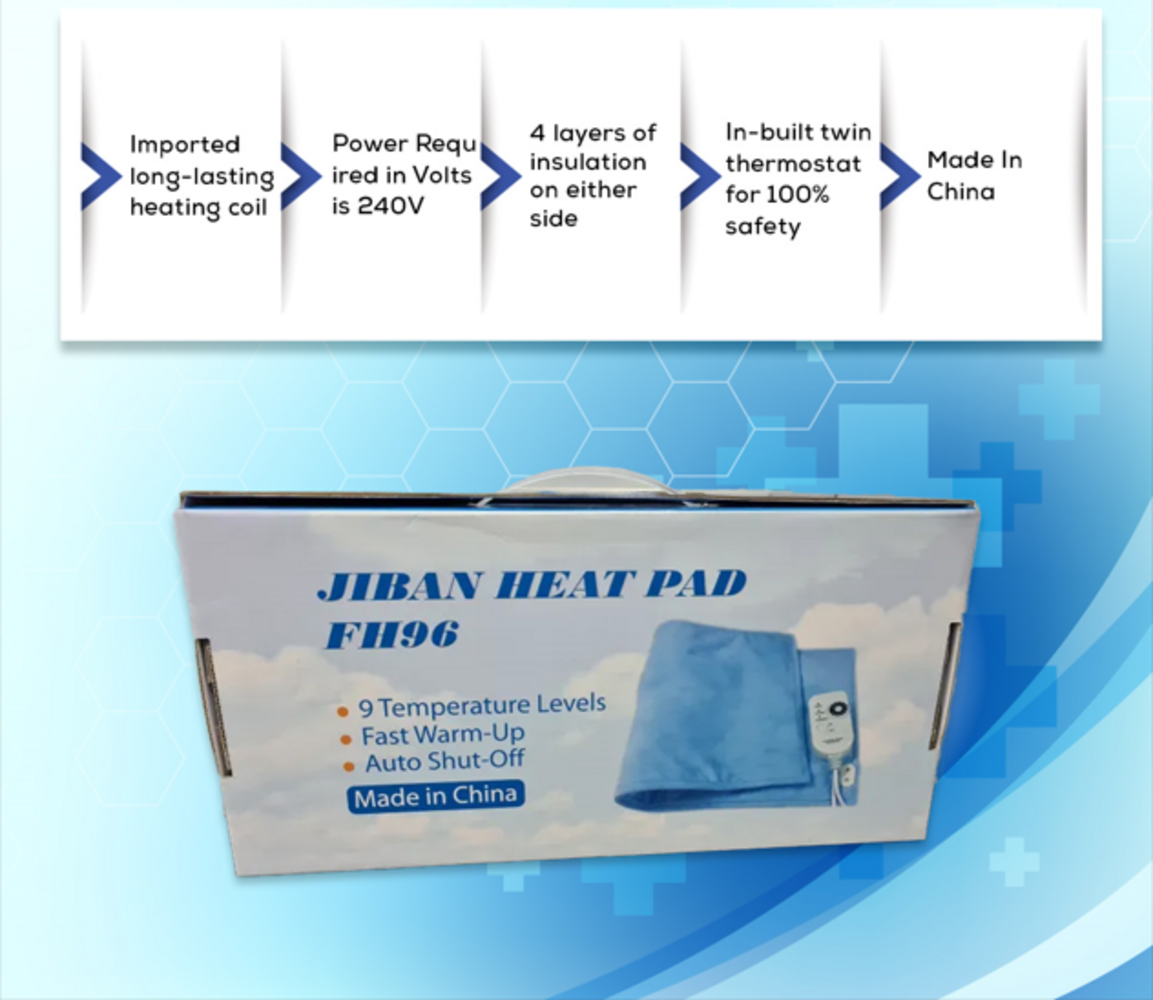 Picture of Jibon Electric Heating Pad Large for Pain Relief Multicolor