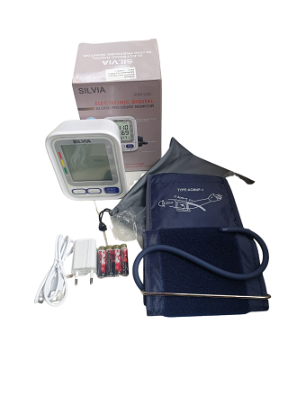 Picture of SILVIA Automatic Digital LCD Blood Pressure Monitor,Upper Arm Electronic Check Heart Beat Pulse Sphygmomanometer Machine SIL-268G-Health Proo Multicolor