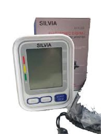 Picture of SILVIA Automatic Digital LCD Blood Pressure Monitor,Upper Arm Electronic Check Heart Beat Pulse Sphygmomanometer Machine SIL-268G-Health Proo Multicolor