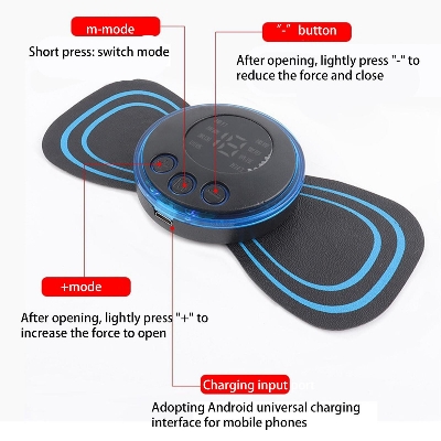 Picture of Neck Massager Portable Mini Electric Cervical Massage Stimulator Pain Relief Back Meridian Massager Multicolor