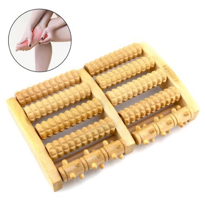 Picture of Acu Vip Foot Roller Massager Yoga Sports Fitness Gym Therapy Exerciser Pain Relief For Unisex . Acu Vip Wooden Foot Roller Massager Home/Gym Or Sports Exerciser For Men & Women - Body Massager Multicolor