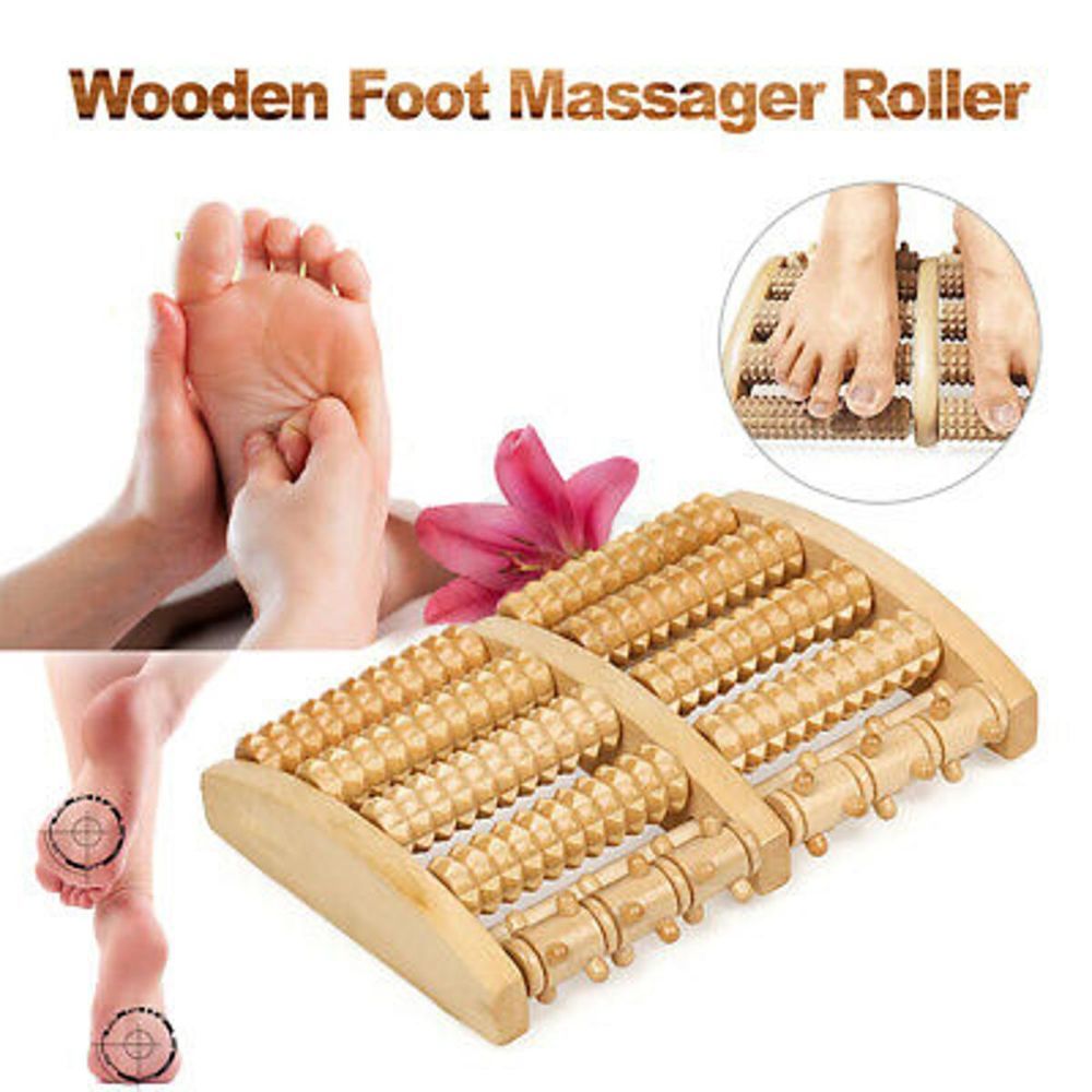 Picture of Acu Vip Foot Roller Massager Yoga Sports Fitness Gym Therapy Exerciser Pain Relief For Unisex . Acu Vip Wooden Foot Roller Massager Home/Gym Or Sports Exerciser For Men & Women - Body Massager Multicolor