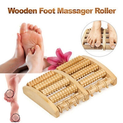 Picture of Acu Vip Foot Roller Massager Yoga Sports Fitness Gym Therapy Exerciser Pain Relief For Unisex . Acu Vip Wooden Foot Roller Massager Home/Gym Or Sports Exerciser For Men & Women - Body Massager Multicolor