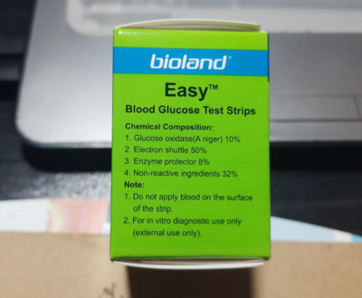 Picture of Bioland Easy Blood Glucose Test Strips 50pcs Model G-423ES 25 & 50 pes-Health Proo Multicolor