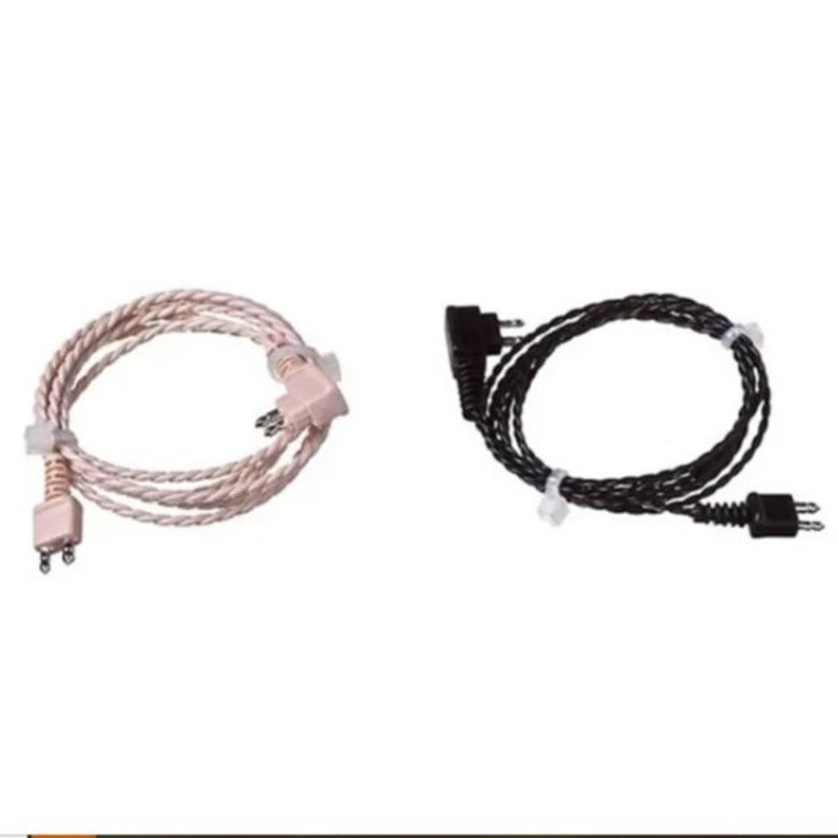 Picture of 2 pin Hearing Aid Wire Cable Cord for Pocket Hearing Aids Siemens Rexton -Black and Beige-Health Proo Multicolor