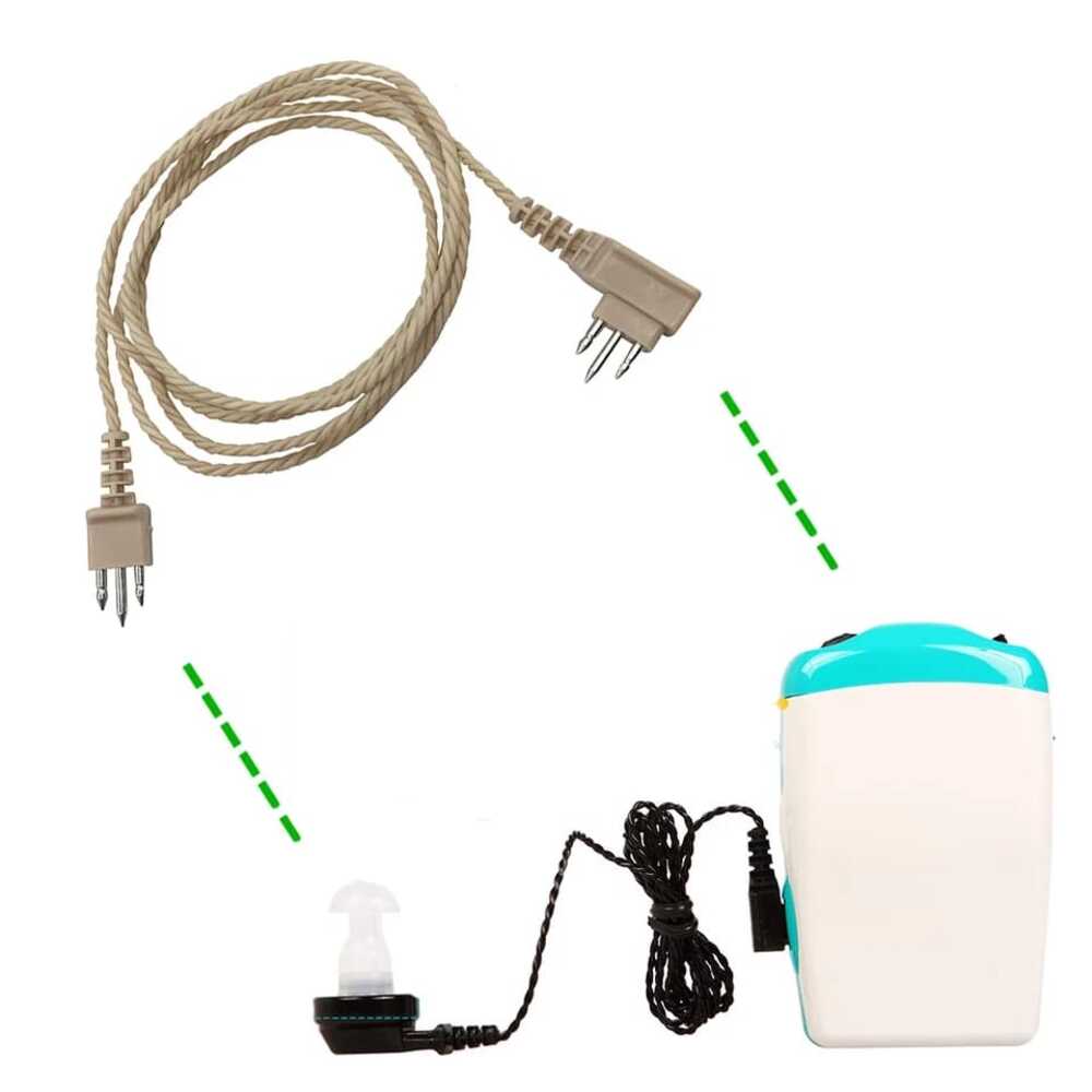 Picture of Hearing Aid Accessories Adapter Cable Receiver Wire Standard Power Cord Universal 3 pin For Pocket Sound Amplifier Single Ear - Ear Cleaner-Health Proo Multicolor