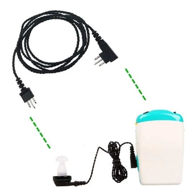 Picture of Hearing Aid Accessories Adapter Cable Receiver Wire Standard Power Cord Universal 3 pin For Pocket Sound Amplifier Single Ear - Ear Cleaner-Health Proo Multicolor