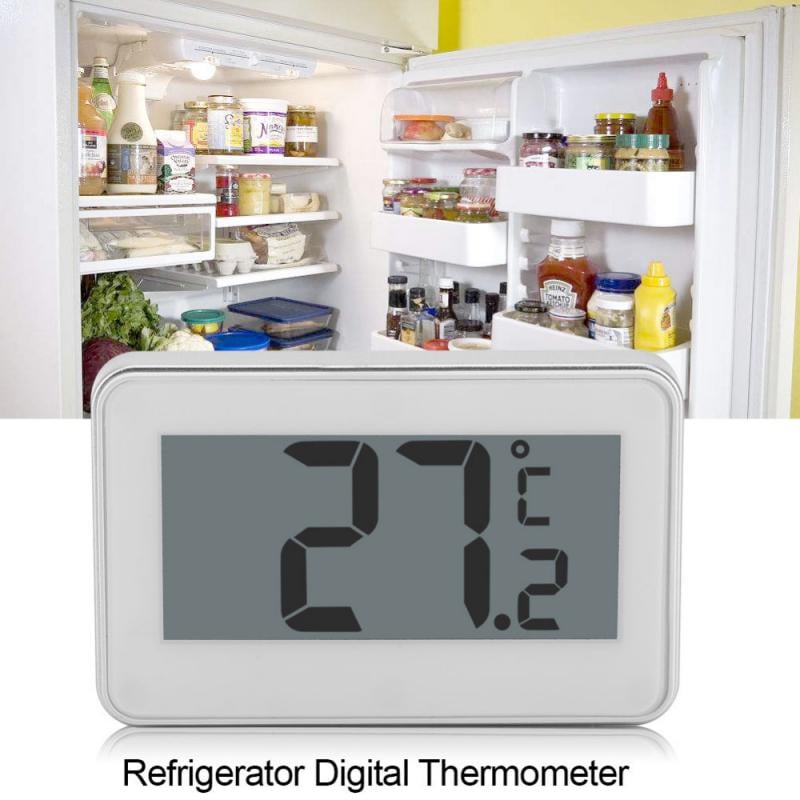Picture of LCD Digital Thermometer Precision Fridge Freezer With Adjustable Stand Magnet Screen Waterproof Refrigerator Thermometer Tool- Health Proo Multicolor