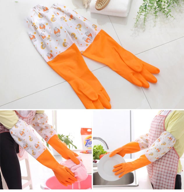 Picture of 2 pice of full hand gloves for the kitchen - Great to Have - Simple to Use Multicolor