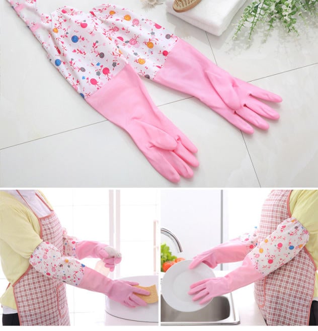 Picture of 2 pice of full hand gloves for the kitchen - Great to Have - Simple to Use Multicolor