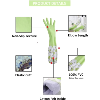 Picture of High Quality Multicolor Silicone Kitchen Hand Gloves for Dish Washing - 1 Pair Multicolor