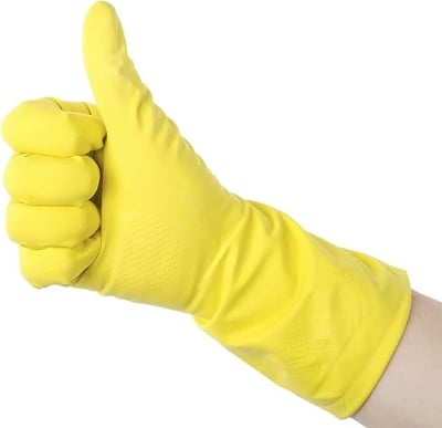 Picture of 13-Inch Black Industrial Rubber Hand Glove - Cleaning, Safety, and Multipurpose Use (Free Size, Size G)-healthproo Multicolor