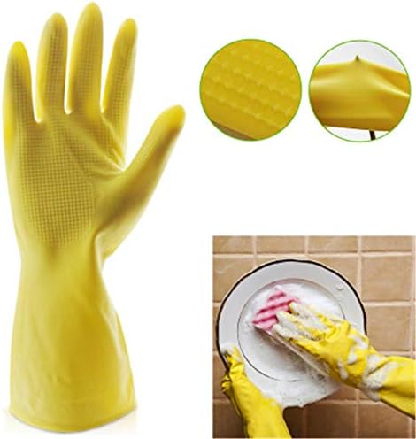 Picture of 13-Inch Black Industrial Rubber Hand Glove - Cleaning, Safety, and Multipurpose Use (Free Size, Size G)-healthproo Multicolor