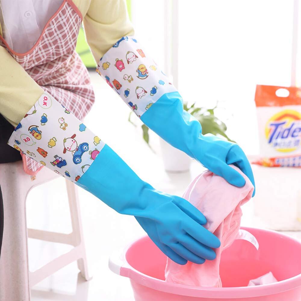 Picture of High Quality Silicone Dish Washing Kitchen Hand Gloves, Kitchen Hand Gloves 1Pair Multicolor