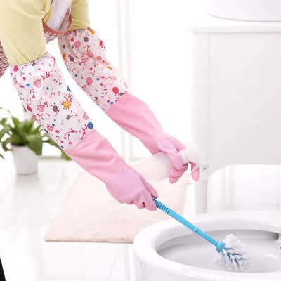 Picture of High Quality Silicone Dish Washing Kitchen Hand Gloves (Multicolor)