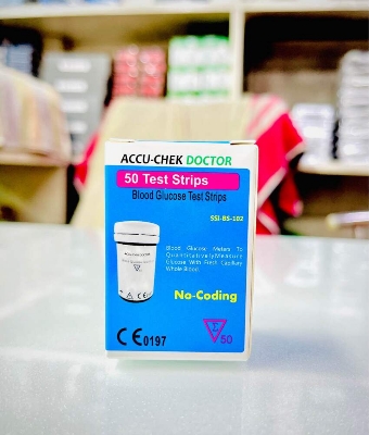 Picture of Accu Chek Doctor 50pc Test Strips for Glucose Meter-healthproo Multicolor