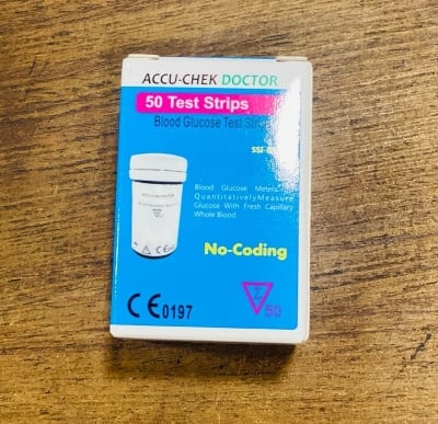 Picture of Accu Chek Doctor 50pc Test Strips for Glucose Meter-healthproo Multicolor