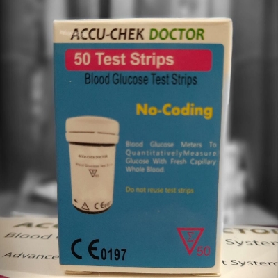 Picture of Accu Chek Doctor 50pc Test Strips for Glucose Meter-healthproo Multicolor