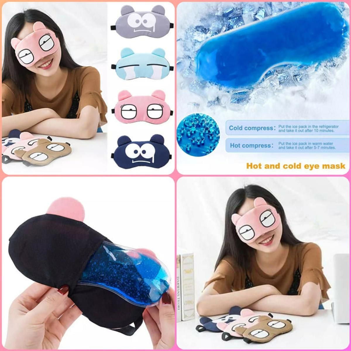 Picture of Eye Mask Cold Eye Care Summer Essential Beauty Fatigue Relief Cooling Mask Dark Circles Remove Eye Pad Eyes Masks -1Pcs Multicolor
