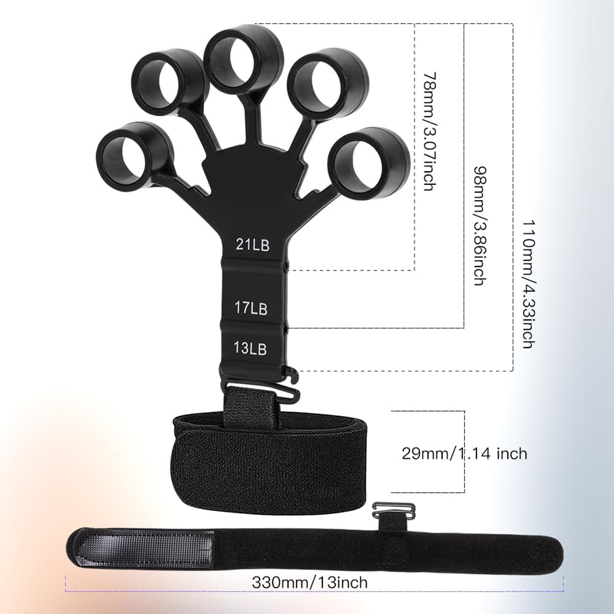 Picture of Finger Flexion Extension Trainer Resistance Band Stretcher Arthritis Wrist Training Therapy Grip Device-Hand Strengtheners Multicolor