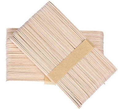 Picture of 100 Pcs 6" Medical Tongue Depressors Wooden Toungue Waxing Spatula Wax Ice Cream Sticks DIY Craft Multicolor