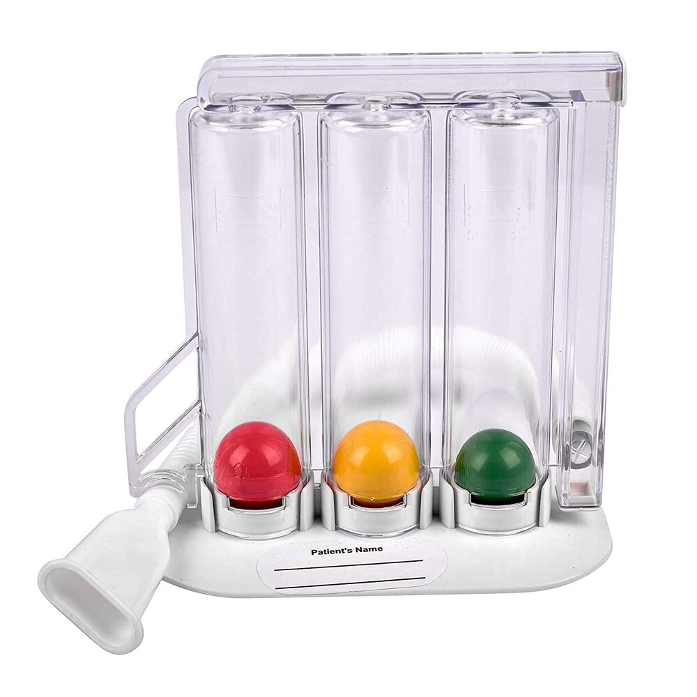 Picture of Respirometer Breathing Exerciser3 Balls Breathing Trainer Vital Capacity Exerciser Spirometer Breathing Respiratory Exerciser Lung Function Training Instrument Multicolor