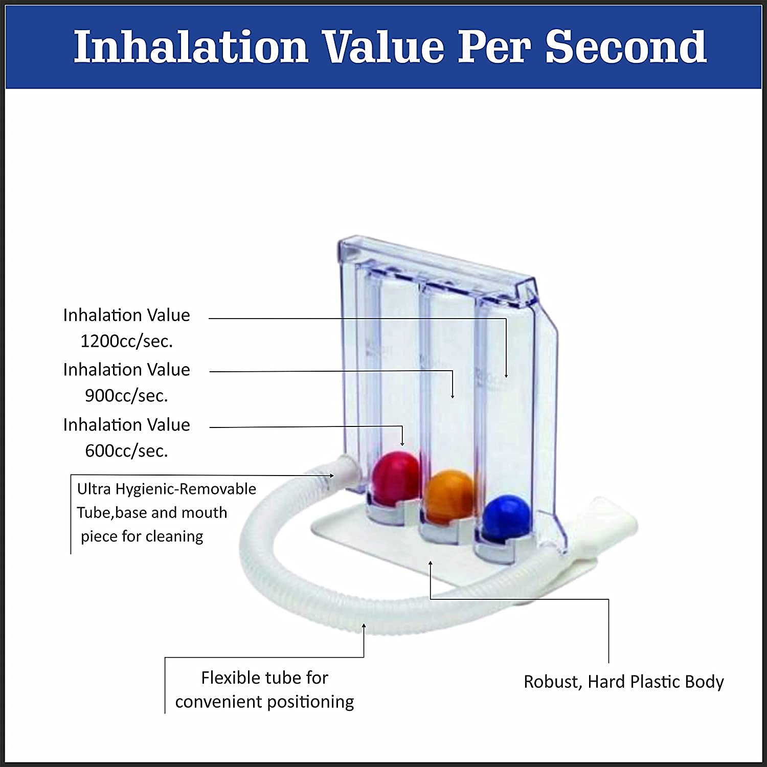 Picture of Respirometer Three Ball Breathing Exerciser-healthproo care 