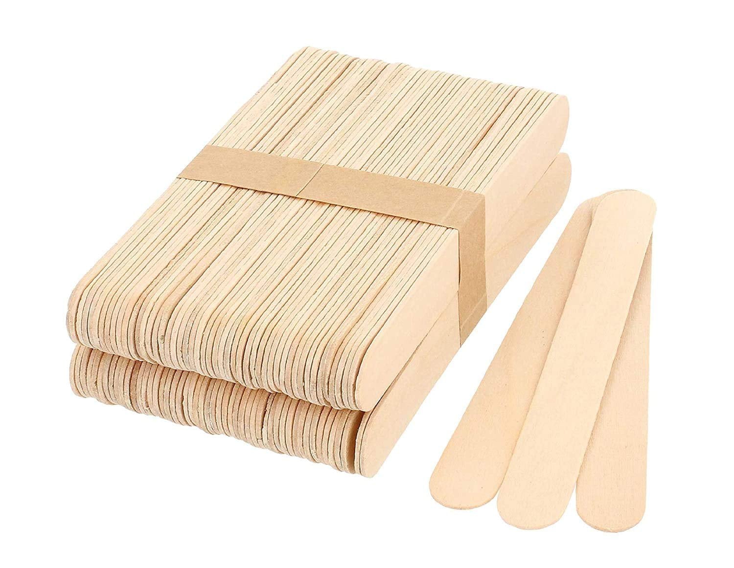 Picture of 100 Pcs 6" Disposable Medical Tongue Depressors Wooden Toungue Waxing Spatula Wax Ice Cream Sticks DIY Craft-healthproo care 