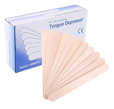 Picture of 100 Pcs 6" Disposable Medical Tongue Depressors Wooden Toungue Waxing Spatula Wax Ice Cream Sticks DIY Craft-healthproo care 
