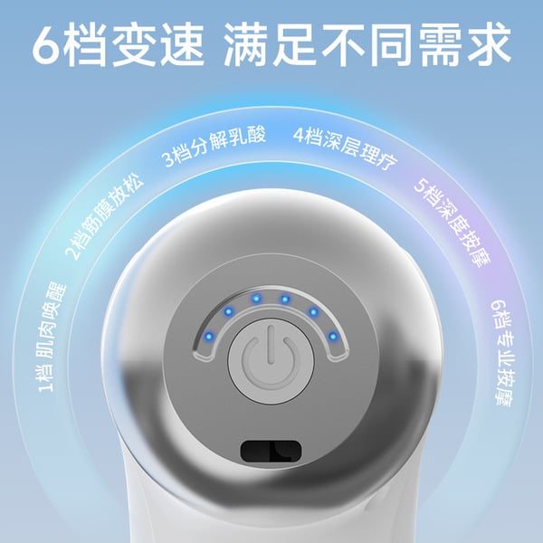 Picture of Portable Massage Gun, Triple head Massage Gun Pro+ Mini, 3-Head Percussion, 6-Speed Settings, Deep Tissue Muscle Relief, 2300-3200RPM, with 9 Attachments, 1200mAh Battery-healthproo care 