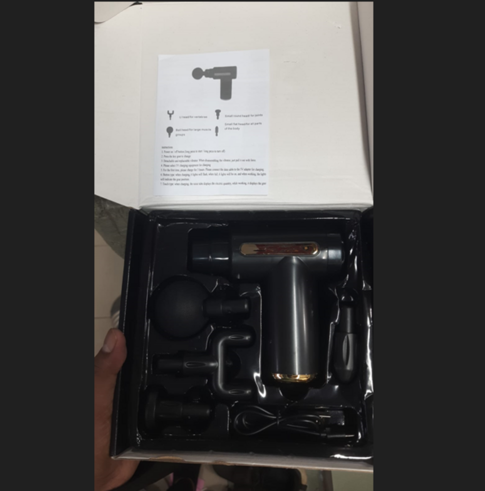 Picture of Mini Electric Massage Gun Portable Deep Tissue Massage Gun - Pain Relief USB Rechargeable Body Massager Message Gun Multicolor