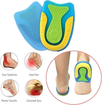 Picture of 1Pairs of Silicone Gel Heel Pads, Heel Spur Inserts, Orthopaedic Heel Cushions, Soft Gel Insoles for Relief from Plantar Fasciitis, Heel Spurs and Achilles Pain-healthproo 
