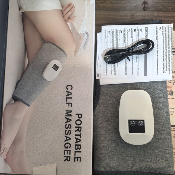 Picture of Leg Massager for Circulation and Pain Relief, Calf Air Compression Massager with Heat-Healt Proo Dark Ash