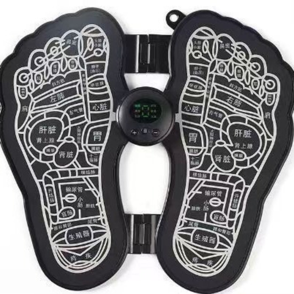 Picture of Tens Units EMS Mini Massager/EMS Foot Massage Electric Relaxation Machine for Legs Back Neck Pain Relief 2 Device 8 Body pad 1 remote and 2 Charging cable 1 footpad-Health Proo-Health Proo Multicolor