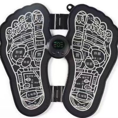 Picture of Tens Units EMS Mini Massager/EMS Foot Massage Electric Relaxation Machine for Legs Back Neck Pain Relief 2 Device 8 Body pad 1 remote and 2 Charging cable 1 footpad-Health Proo-Health Proo Multicolor