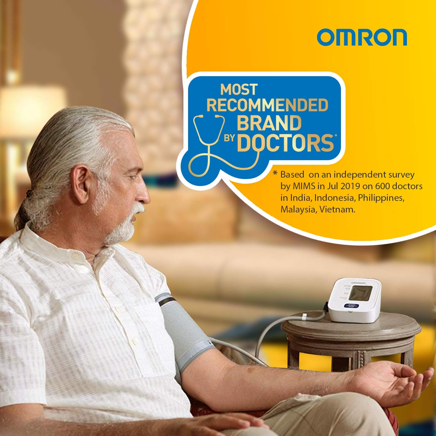 Picture of Omron HEM 7120 Fully Automatic Digital Blood Pressure Monitor With Intellisense Technology For Most Accurate Measurement Multicolor