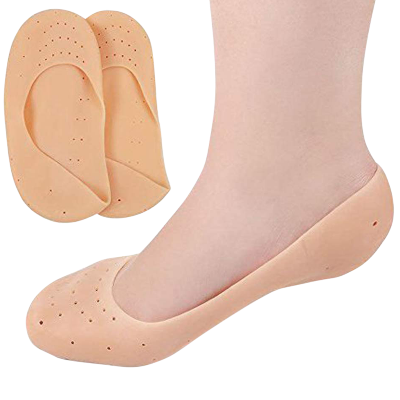 Picture of Smiling Foot Anti Crack Full Length Silicone Protector Moisturizing Socks Silicone Socks Smiling Foot For Relaxation Protector Moisturizing Socks-2 Pcs Multicolor