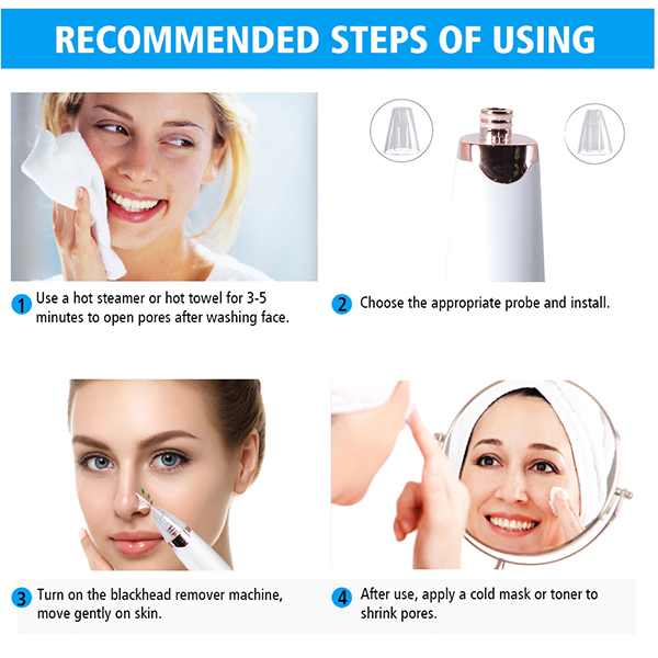 Picture of Rechargeable Device for Remove Blackheads and Whiteheads for Men & Women Multicolor