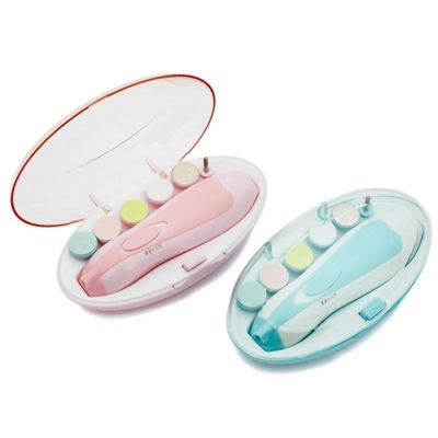 Picture of Baby Electric Nail File Trimmer | 8 in 1 Safe Baby Nail Trimmer | Baby Nail Clippers with 6 Grinding Heads and Light | Baby Nail Care Kit for All Ages Multicolor
