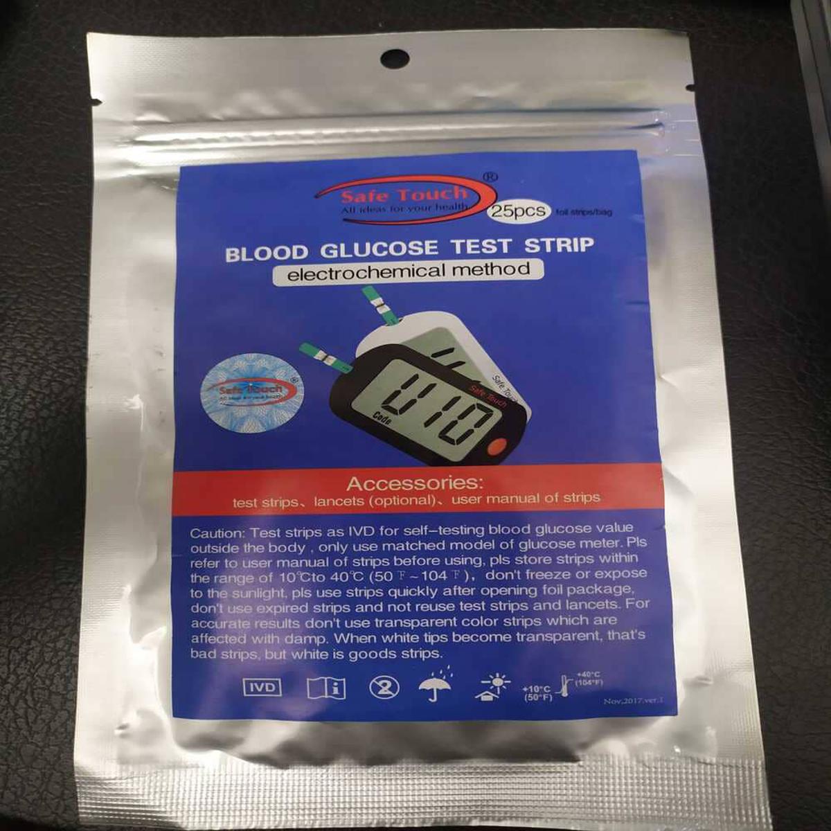 Picture of Safe Touch Glucose Meter Strips – 25pcs Foil pack strips 