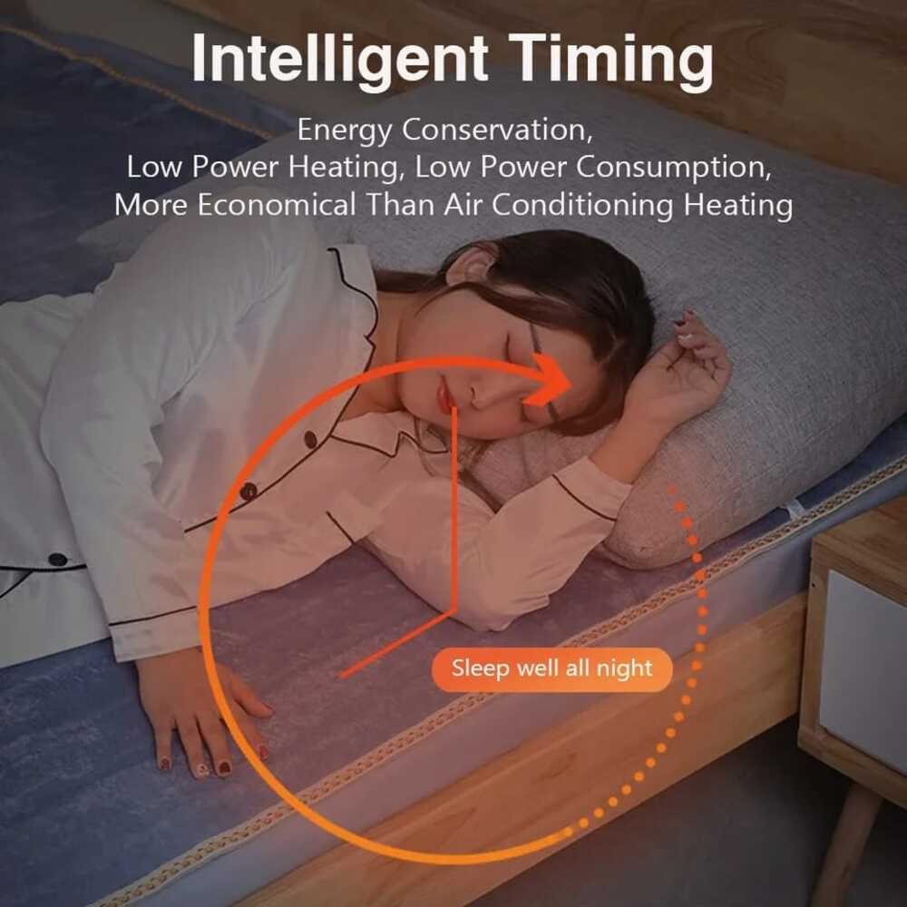 Picture of Electric Bed Warmer - Electric Under Blanket - Single Bed Size (60inch x 32 inch) with 3 Heat Settings & Dual Safety Feature with Over Heat Protection - Color: Light Ash-healthproo Light Ash