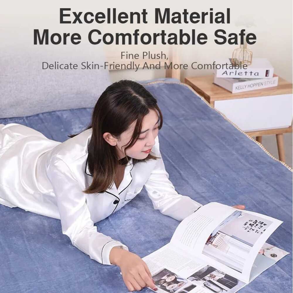 Picture of Electric Bed Warmer - Electric Under Blanket - Single Bed Size (60inch x 32 inch) with 3 Heat Settings & Dual Safety Feature with Over Heat Protection - Color: Light Ash-healthproo Light Ash
