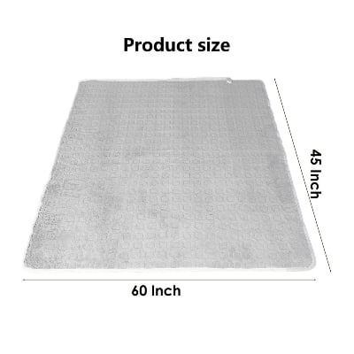 Picture of Electric Bed Warmer - Electric Under Blanket - Single Bed Size (60inch x 32 inch) with 3 Heat Settings & Dual Safety Feature with Over Heat Protection - Color: Light Ash-healthproo Light Ash
