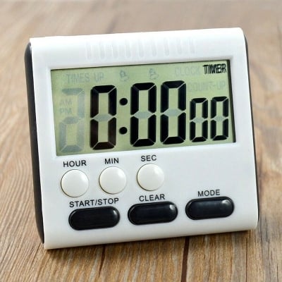 Picture of Kitchen Clock English 24-hour Electronic Timer Digital Reminder Alarm Clocks Cooking Countdown Timer LCD Multifunction Home Multicolor