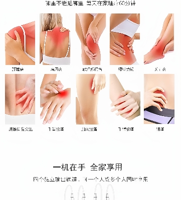 Picture of Tens Ems Muscle Steamulator 15 Mode 4 Output 8 Pad Pain Relief Electric Pulse Impulse Massure Machine Machine Machine Electrotherapy Machine Multicolor